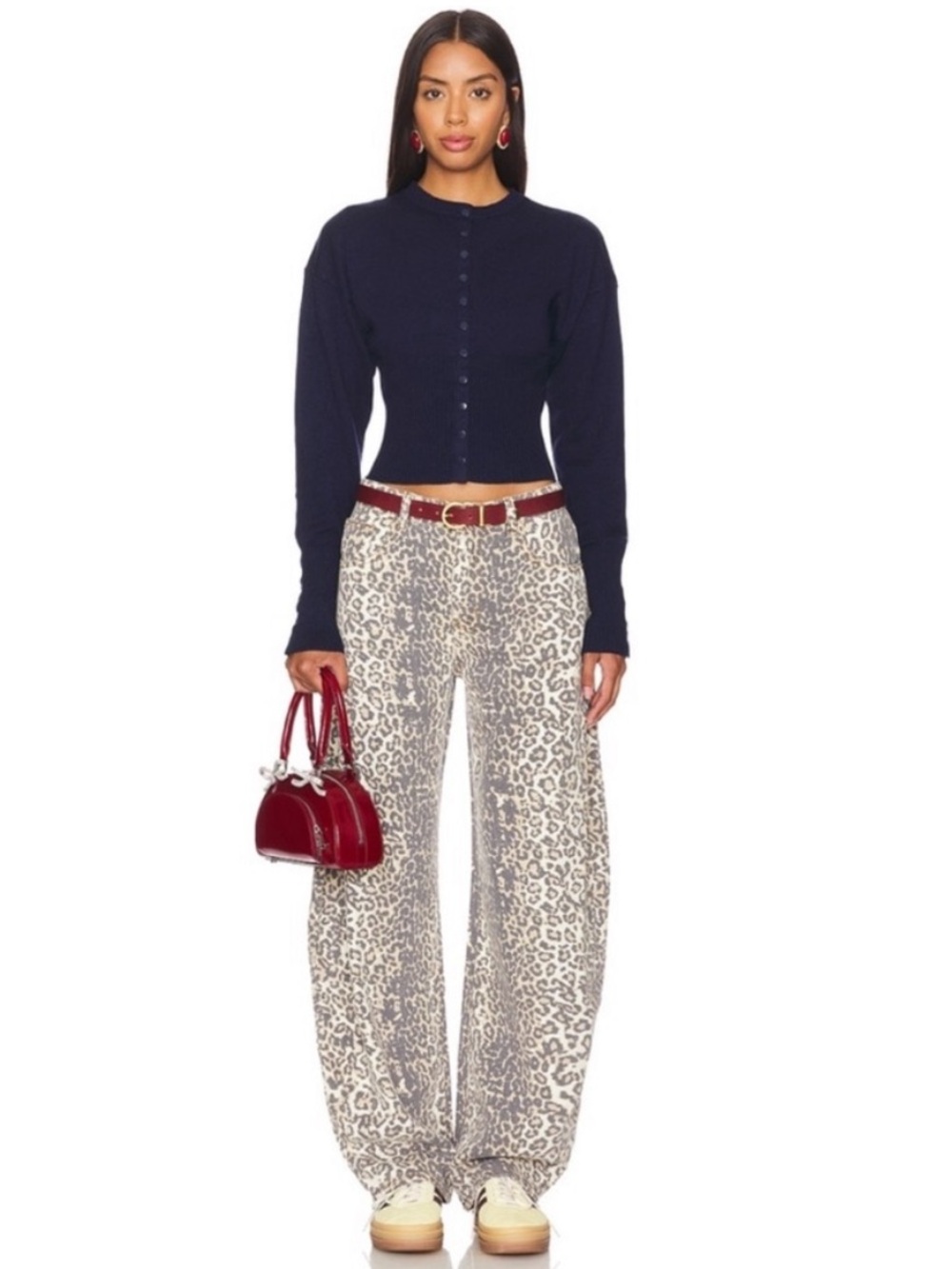 Lioness Horseshoe Barrel Jeans in Leopard Fade Size X-Small Gently Used